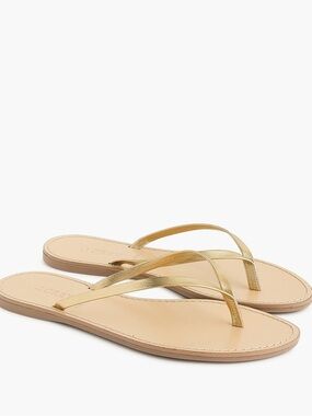 J. Crew Metallic Gold Capri Flip-Flop Sandals
